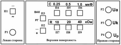 Рис. 4. Расположение разъемов и элементов управления на электронном блоке